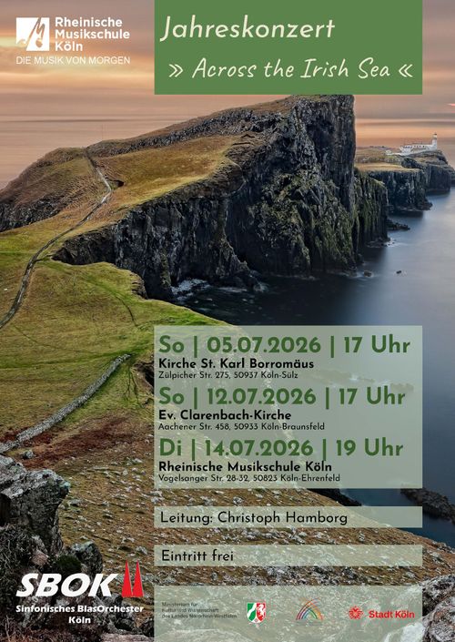 Jahreskonzert Across the Irish Sea des Sinfonischen BlasOrchesters Köln – Konzert 1