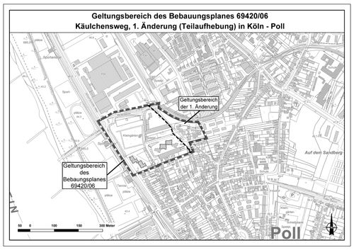 Käulchensweg in Köln-Poll, 1. Änderung (Teilaufhebung)