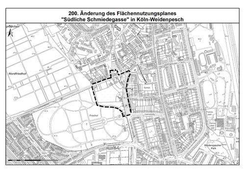 Südliche Schmiedegasse in Köln-Weidenpesch, 200. Änderung Flächennutzungsplan