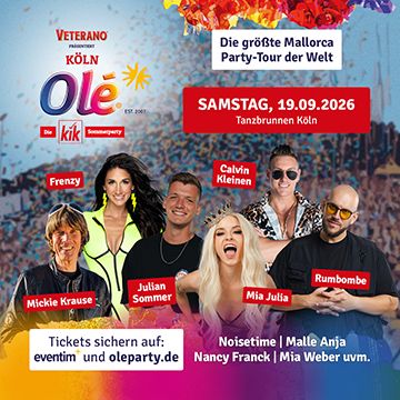 Köln Olé 2026 – Die größte Mallorca Party-Tour der Welt